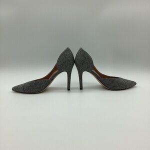 1727. Halogen Gray Herringbone Fabric Pointed Pumps NWOT Size 9